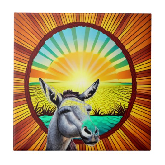 Happy Sunshine Donkey Tegeltje (Voorkant)