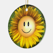 Happy Sunshine Flower Keramisch Ornament (Links)