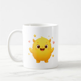 Happy Sunshine Monster Kids Mug — Cheerful Yellow Koffiemok