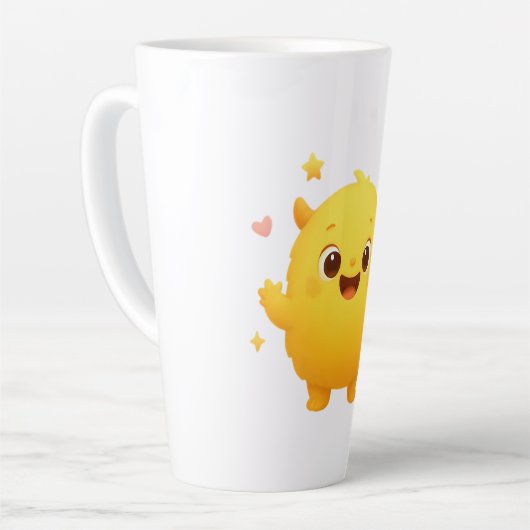 Happy Sunshine Monster Kids Mug — Cheerful Yellow Latte Mok (Linkerhoek)