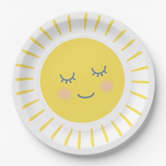 Happy Sunshine Paper-Borden Papieren Bordje (Voorkant)