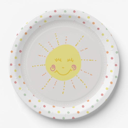 Happy Sunshine polkadot Party Paper Bord (Voorkant)
