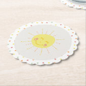 Happy Sunshine polkadot Party Paper Bord Kartonnen Onderzetters (Gekanteld)