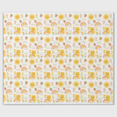 "Happy Sunshine & Rainbow Friends – Cute Kids Room Cadeaupapier (Vlak)