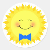 Happy Sunshine Ronde Sticker (Voorkant)