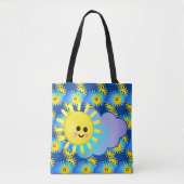 Happy Sunshine Smile Motivatie Schattigee Sky Clou Tote Bag (Voorkant)