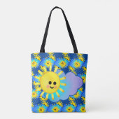 Happy Sunshine Smile Motivatie Schattigee Sky Clou Tote Bag (Achterkant)