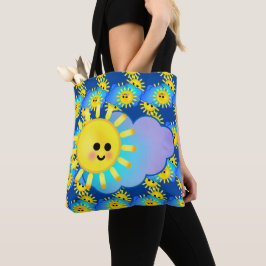 Happy Sunshine Smile Motivatie Schattigee Sky Clou Tote Bag