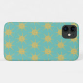 Happy Sunshine Suns Pattern blauwgroen Case-Mate iPhone Case (Achterkant (horizontaal))