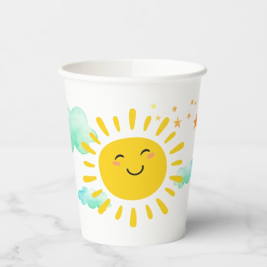 Happy Sunshine verjaardagsfeestje Papieren Bekers (Links)