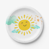 Happy Sunshine verjaardagsfeestje Papieren Bordje (Voorkant)