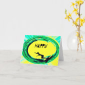 Happy Surfer verjaardag Kaart (Gele Bloem)