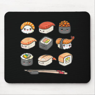 Happy Sushi Anime Kawaii plaatste Japans eten Love Muismat