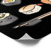 Happy Sushi Anime Kawaii plaatste Japans eten Love Poster (Hoek)