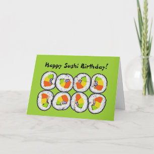 Happy Sushi Birthday Card Kaart