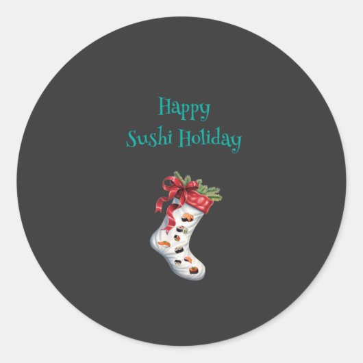 Happy Sushi Holiday Sticker (Voorkant)
