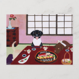 Happy Sushi Party Labradors Briefkaart
