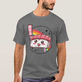 Happy Sushi Rainbow Retro Japan Style Otaku Vaporw T-shirt