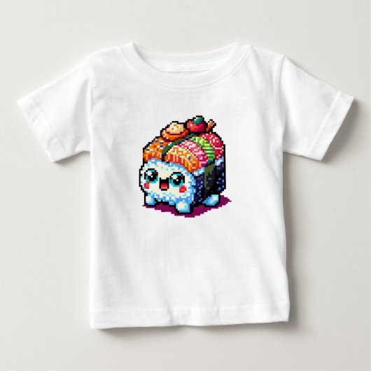 Happy Sushi Roll - Schattigee Pixel Art Japans ete (Voorkant)