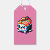 Happy Sushi Roll - Schattigee Pixel Art Japans ete Cadeaulabel (Voorkant)