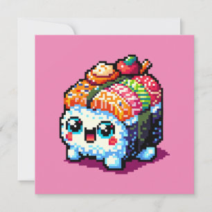 Happy Sushi Roll - Schattigee Pixel Art Japans ete Kaart