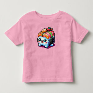 Happy Sushi Roll - Schattigee Pixel Art Japans ete Kinder Shirts
