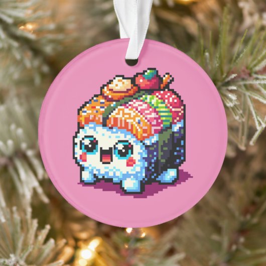 Happy Sushi Roll - Schattigee Pixel Art Japans ete Ornament (Boom)