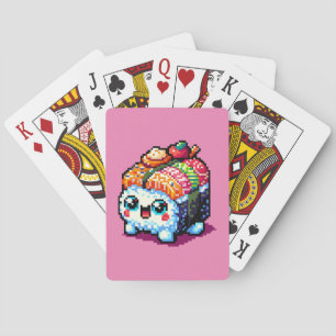 Happy Sushi Roll - Schattigee Pixel Art Japans ete Pokerkaarten