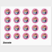 Happy Sushi Roll - Schattigee Pixel Art Japans ete Ronde Sticker (Vel)