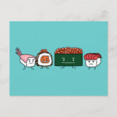 Happy Sushi Rolls Japans eten Briefkaart (Voorkant)