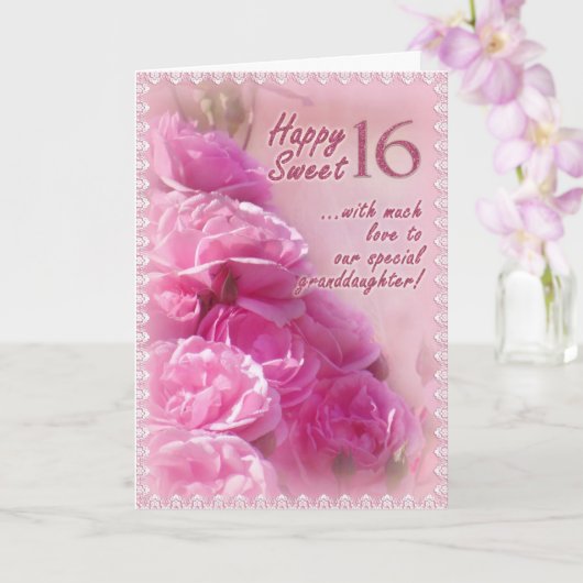 Happy Sweet 16 Birthday Card Kaart (Orchidee)