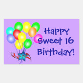 Happy Sweet 16 Birthday Stickers (Voorkant)