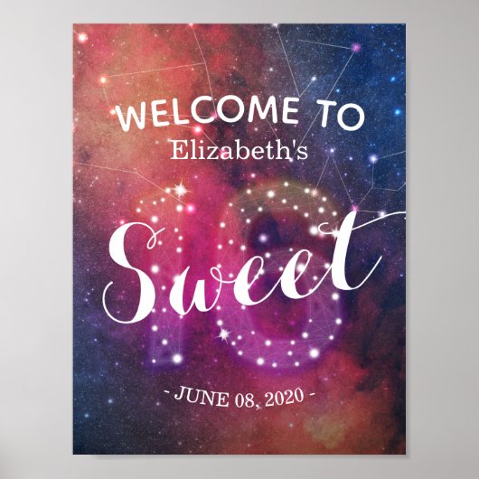 Happy Sweet 16 Birthday Welcome Star Constellation Poster (Voorkant)