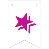 HAPPY SWEET 16 Fuchsia Verjaardag Decor Vlaggetjes (Eerste vlag)