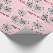 Happy Sweet 16 Pink Gift Wrap Cadeaupapier (Hoek)