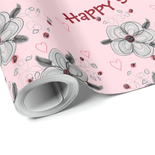 Happy Sweet 16 Pink Gift Wrap Cadeaupapier (Rol Hoek)