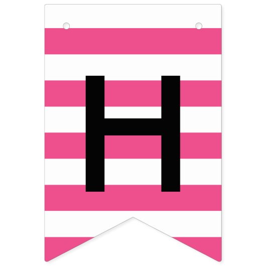 Happy Sweet 16 roze & Black Makeup & Stripes Vlaggetjes (Tweede vlag)