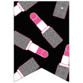 Happy Sweet 16 roze & Black Makeup & Stripes Vlaggetjes (Eerste vlag)