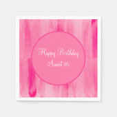 Happy Sweet 16 roze  gepersonaliseerd Servet (Voorkant)