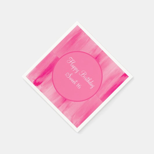 Happy Sweet 16 roze  gepersonaliseerd Servet (Hoek)