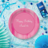Happy Sweet 16 Roze  persoonlijke Borden Papieren Bordje (Feest)