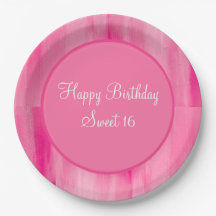 Happy Sweet 16 Roze  persoonlijke Borden