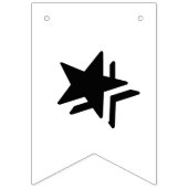 HAPPY SWEET 16 zwart-wit verjaardagsdecor Vlaggetjes (Eerste vlag)