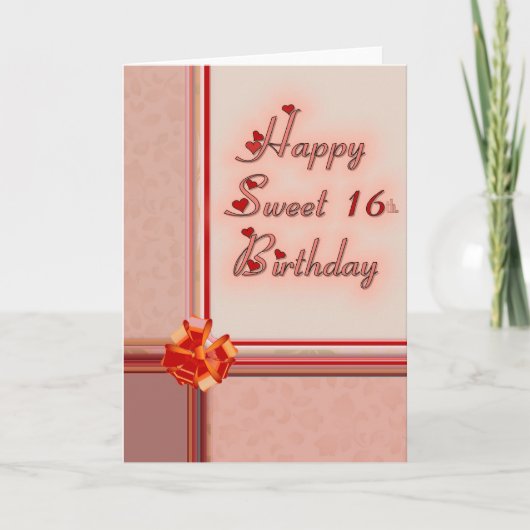 Happy Sweet 16th. Birthday Kaart (Voorkant)