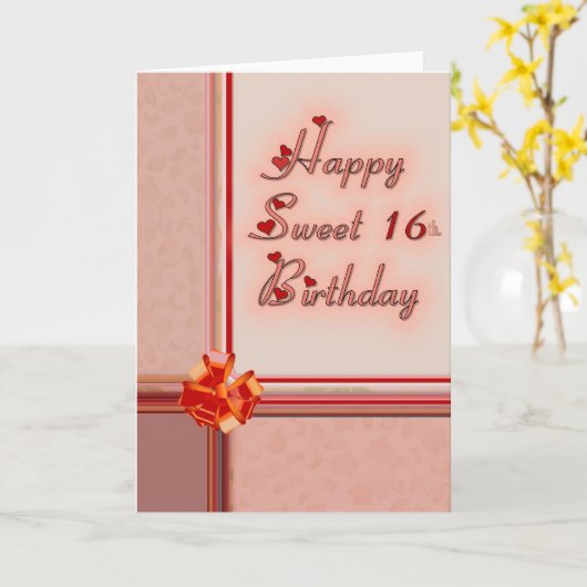 Happy Sweet 16th. Birthday Kaart (Gele Bloem)