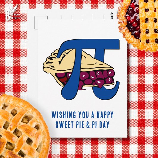 Happy Sweet Cherry Pie PI DAY Briefkaart