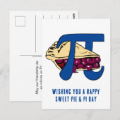 Happy Sweet Cherry Pie PI DAY Briefkaart (Voorkant / Achterkant)