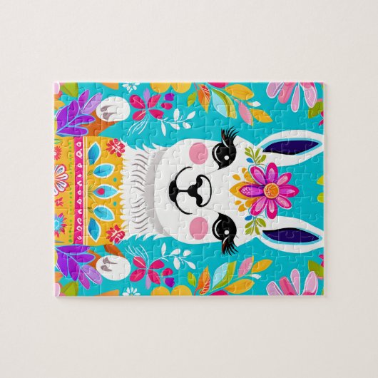 Happy Sweet Floral Llama puzzel (Horizontaal)