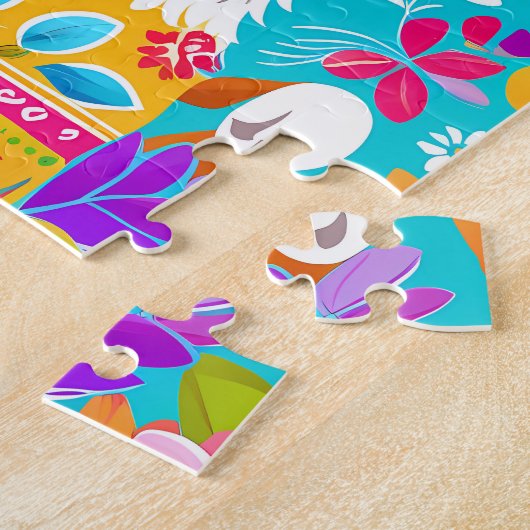 Happy Sweet Floral Llama puzzel (Zijkant)