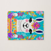 Happy Sweet Floral Llama puzzel Legpuzzel (Horizontaal)